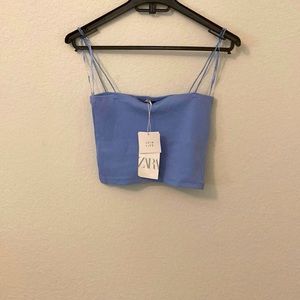 Blue Strap Crop Top